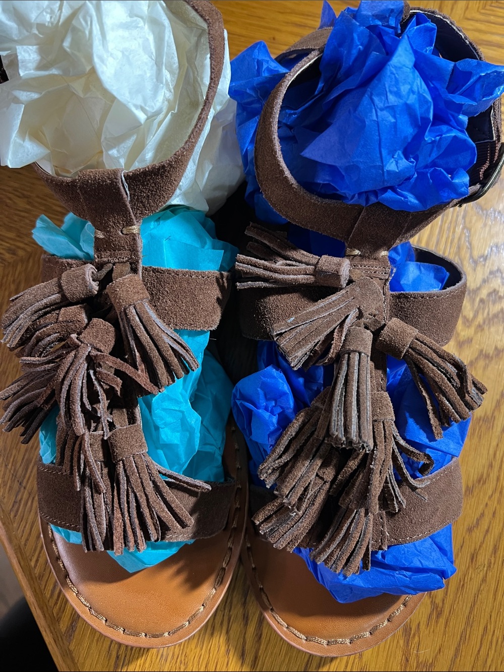 American Eagle Outfitters Dark Brown Suede Tassel Women’s Sandals